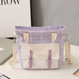 Kylethomasw Fashion Plaid Shoulder bag for women canvas bag student schoolbag Crossbody Bags Korean Harajuku messenger bag female handbag