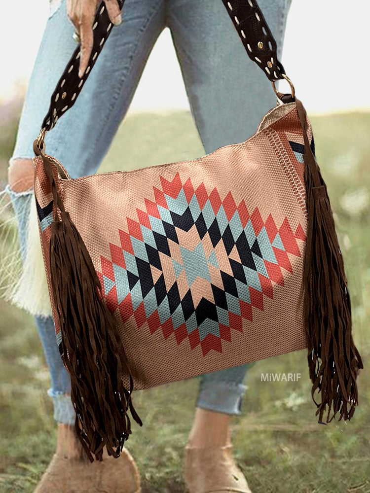 Hand-made Canvas Linen Women's One Shoulder Bag Female Bohemian Style Woman Beach Grassland Retro Sapce Quilted Bags Crossbody