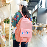 Kylethomasw 4 Pcs Women Backpack Kawaii School Bag Printing Mochila Cute Bookbag for Teenage Girls Boys Schoolbag Waterproof Travel Backbag