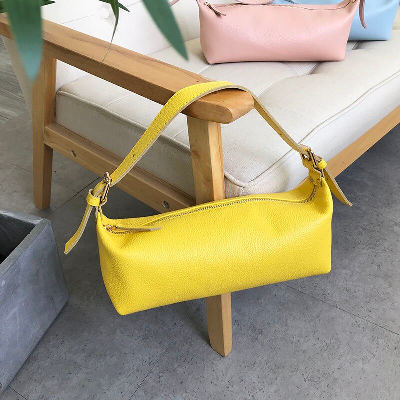 Kylethomasw Fashion Cowhide Shoulder Bag Casual Women Genuine Leather Hobo Bags Female Small Bag for Woman Leather Shoulder Bag