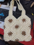 Fashion Woolen Thread Knitted Women Shoulder Bag Hollow Crochet Flower Tote Bags For Women Big Capacity Handwoven Woman Handbags