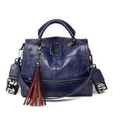 Wide Shoulder Strap Retro Women Handbags High Quality Leather Ladies Shoulder Bags Brand Tassel Luxury Women Crossbody Bags