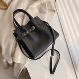 Solid Color Pu Leather Shoulder Bags For Women  Fall High Capacity Handbags and Purses Belt Design Lady Travel Hand Bag