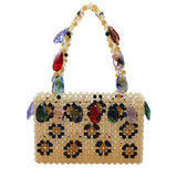 Kylethomasw  Luxury Pure Hand-woven Beaded Bucket Bag  New Fashion Pearl Beaded Woven Shoulder Messenger Bag Handbags Women Family