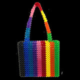 Kylethomasw  Luxury Pure Hand-woven Beaded Bucket Bag  New Fashion Pearl Beaded Woven Shoulder Messenger Bag Handbags Women Family