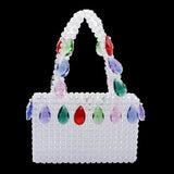 Kylethomasw  Luxury Pure Hand-woven Beaded Bucket Bag  New Fashion Pearl Beaded Woven Shoulder Messenger Bag Handbags Women Family