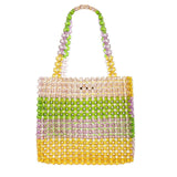 Kylethomasw  Luxury Pure Hand-woven Beaded Bucket Bag  New Fashion Pearl Beaded Woven Shoulder Messenger Bag Handbags Women Family