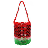 Kylethomasw  Luxury Pure Hand-woven Beaded Bucket Bag  New Fashion Pearl Beaded Woven Shoulder Messenger Bag Handbags Women Family