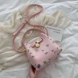 Flowers Embroidery bucket Crossbody Bags For Women 2021 High Quality Luxury Handbags Designer Sac Ladies Shoulder Messenger Bag