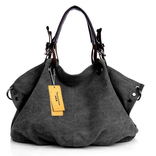 Women Canvas Messenger Bags Female Crossbody Bags Solid Shoulder Bag Fashion Casual Designer Female Handbag Large Capacity Tote