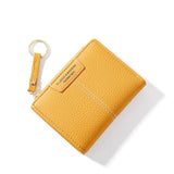 Brand Yellow Women Wallet Soft PU Leather Female Purse Mini Hasp Card Holder Coin Short Wallets Slim Small Purse Zipper Keychain