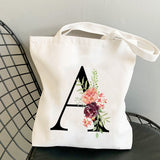 Summer New Flower Letter Bolsa Feminina Shoulder Canvas Bags Large Capacity Wild Messenger Bag Cute Fun Handbag