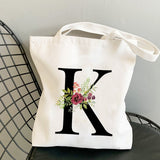 Summer New Flower Letter Bolsa Feminina Shoulder Canvas Bags Large Capacity Wild Messenger Bag Cute Fun Handbag