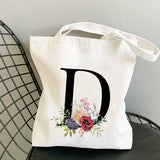 Summer New Flower Letter Bolsa Feminina Shoulder Canvas Bags Large Capacity Wild Messenger Bag Cute Fun Handbag