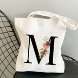 Summer New Flower Letter Bolsa Feminina Shoulder Canvas Bags Large Capacity Wild Messenger Bag Cute Fun Handbag