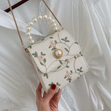 Pearl Leather Crossbody Bags For Women 2020 Luxury Handbags Designer Female Small Ladies Hand Sling Tote Shoulder Messenger Bag