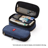 Angoo [C-Block] Classic Pocket Pen Pencil Case, Fold Canvas Stationery Storage Bag Organizer for Cosmetic Travel Student A6449