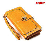 Large Capacity More Function Long Wallet Rfid Genuine Leather Women's Wallets Purses For Women Black Brown Red