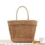 casual rattan women handbags wicker woven hollow shoulder bags summer beach basket straw bag bali big purses large capacity tote