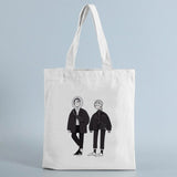 Girl Print Canvas Shopping Tote Bag Gift for Student Friend Reusable Shopper Bag Women Fashion Travel Eco Bags Female Cloth Bag