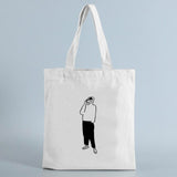 Girl Print Canvas Shopping Tote Bag Gift for Student Friend Reusable Shopper Bag Women Fashion Travel Eco Bags Female Cloth Bag