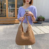 casual straw women shoulder bags wicker woven ladies handbags handmade summer beach rattan bag female messenger bag large tote