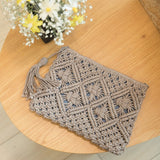 Women's Bohemian Style Straw Woven Day Clutches Bags Fashionable Simple Tassel Causal Handbag Vintage Beach Bag For Women Girl