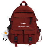 Women Waterproof Nylon Backpack Embroidery Cute College School Bag Girl Kawaii Student Backpack Fashion Book Lady Bag Female New