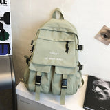 Tooling Style Women's Backpacks Large Capacity School Bags for Teens Korean Harajuku Female School Backpack Woman Multi-pockets
