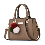 PU Leather Handbag For Women Girl Fashion Tassel Messenger Bags With Ball Bolsa Female Shoulder Bags Ladies Party Crossby Bag
