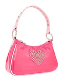 Kylethomasw  Rhinestone Girls Love Pink Purse Handbags Patent Leather Women Hobos Baguette Underarm Bag Vintage Ladies Small Shoulder Bags