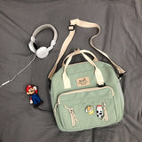 Kylethomasw Lovely Multifunctional Backpack Teenage Girl Ring buckle Portable Travel Bag Female Small Schoolbag Badge Women Backpacks