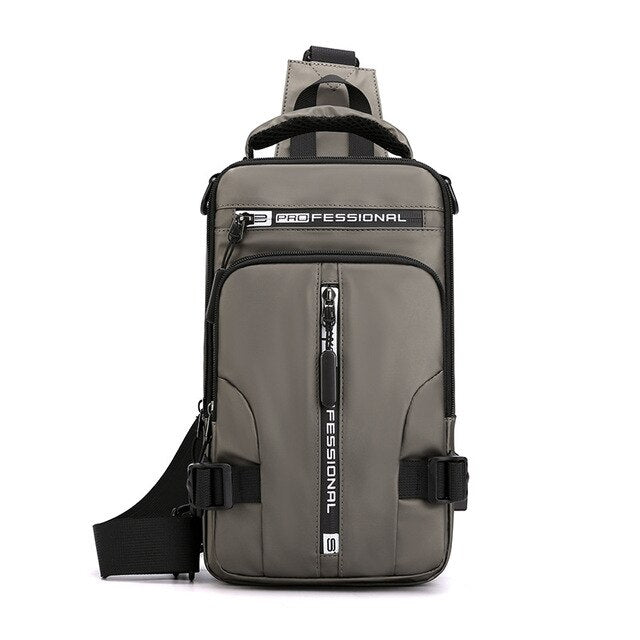 Branded USB Charging Shoulder Bag Anti-theft Crossbody Sling Bag Casual Waterproof Diagonal Bag Multifunctional Messenger Bags