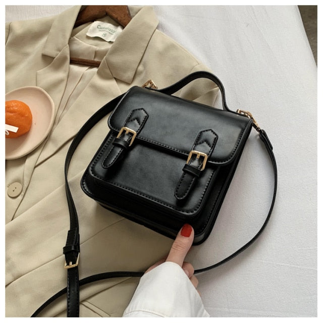 Elegant Female Solid color Tote bag 2021 New High quality PU Leather Women's Designer Handbag Vintage Shoulder Messenger Bag