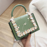 Vintage Flower Lace Handbags Women's Crossbody Bags 2021 Fashion Gold Chain Ladies Messenger Bag Evening Clutch Female Purses