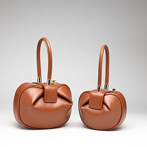 New Quality Genuine Leather Women Bucket Handbags Ladies Solid Dumpling Women Bag Top-handle Vintage Bell Shape Tote Bags B212