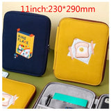 Tablet Case Laptop Storage Bag 11 13 15Inch Embroidery Toast Ipad Liner Bag IPad Protective Cover Sleeve Case Girls Clutch Purse