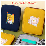 Tablet Case Laptop Storage Bag 11 13 15Inch Embroidery Toast Ipad Liner Bag IPad Protective Cover Sleeve Case Girls Clutch Purse