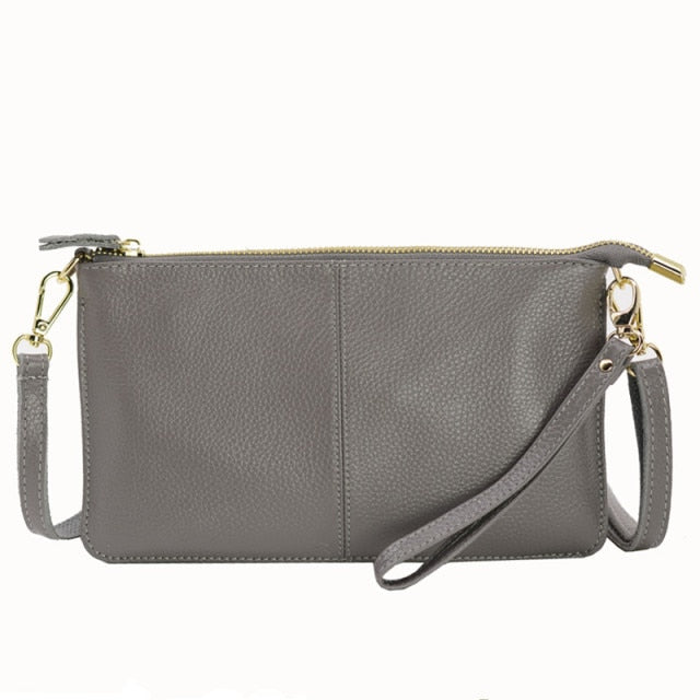 Kylethomasw  Designer clutch bag for women fashion zipper ladies hand bags genuine leather envelope Bag  with strap leather clutch purse