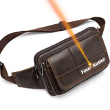 MVA Men's Waist Bag Leather Male Fanny Pack Men's Belt Bag for Man Belt Pouch Phone Hip Bum Bags Belts Travel Waist Packs 8966