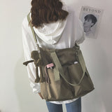 Waterproof Oxford Large Capacity Canvas Girl Shoulder Hand Bucket Bag Basket Female Crossbody Bags For Women Casual Tote Purses