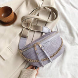 Retro Waist Bag PU Leather Fanny Pack Shoulder Bag Ladies Alligator Pattern Waist Pack Women Belt Bag Multifunctional Chest Bag