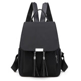 Women's Fashion Backpack Nylon School Bookbag Tassel Anti-theft Daypack Rucksack Shoulder Bag for Teenager Girls