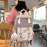 Kylethomasw College Student Female Backpack Travel Fashion Women School Bag Book Ladies New Backpack Girl Laptop Waterproof Nylon Bag Kawaii