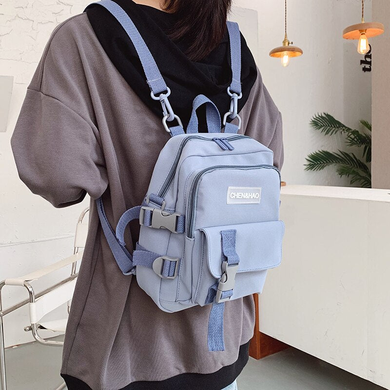 Fashion Small Backpack Canvas Women Mini Backpack Anti-theft Shoulder Bag School Bag for Teenager Girls School Backapck Female