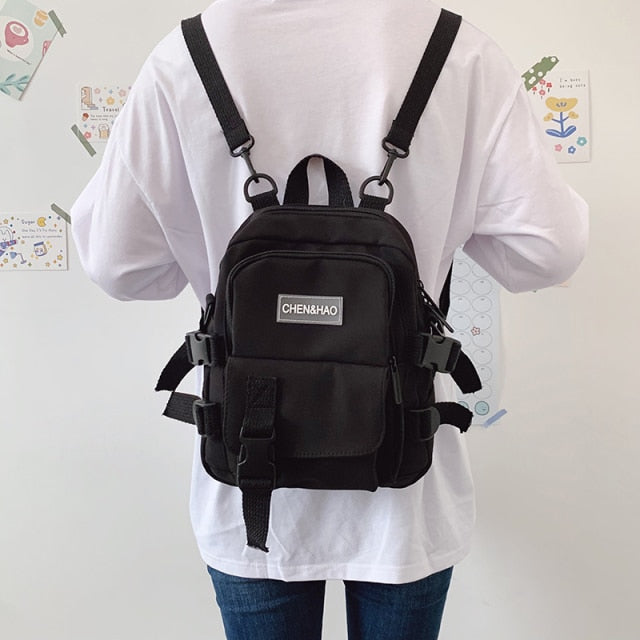 Fashion Small Backpack Canvas Women Mini Backpack Anti-theft Shoulder Bag School Bag for Teenager Girls School Backapck Female