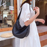 2021 Women Fashion Casual Hobo Bags Black Shoulder Crossbody Bag Female Large Capacity Handbag Woman Wide Strap Underarm Bag New
