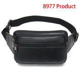 MVA Men's Waist Bag Leather Male Fanny Pack Men's Belt Bag for Man Belt Pouch Phone Hip Bum Bags Belts Travel Waist Packs 8966