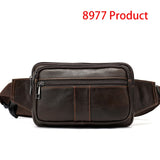 MVA Men's Waist Bag Leather Male Fanny Pack Men's Belt Bag for Man Belt Pouch Phone Hip Bum Bags Belts Travel Waist Packs 8966