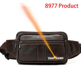 MVA Men's Waist Bag Leather Male Fanny Pack Men's Belt Bag for Man Belt Pouch Phone Hip Bum Bags Belts Travel Waist Packs 8966